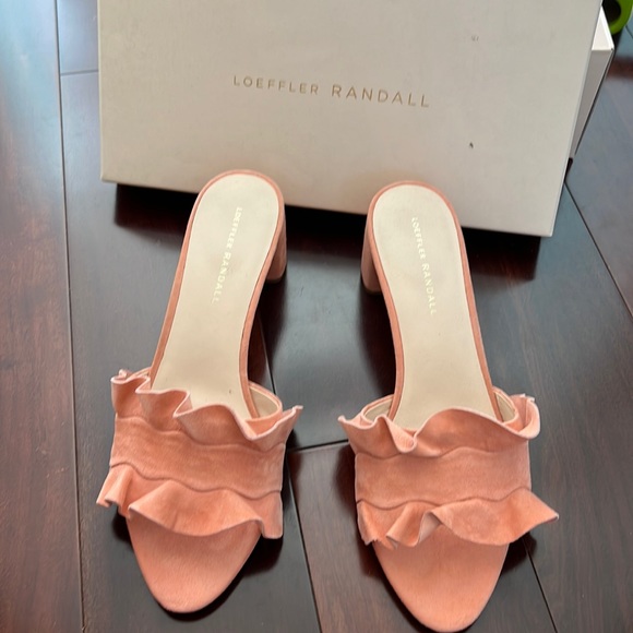 Loeffler Randall Suede Ruffle Embellishment Mules size 10 with original box - Picture 2 of 6